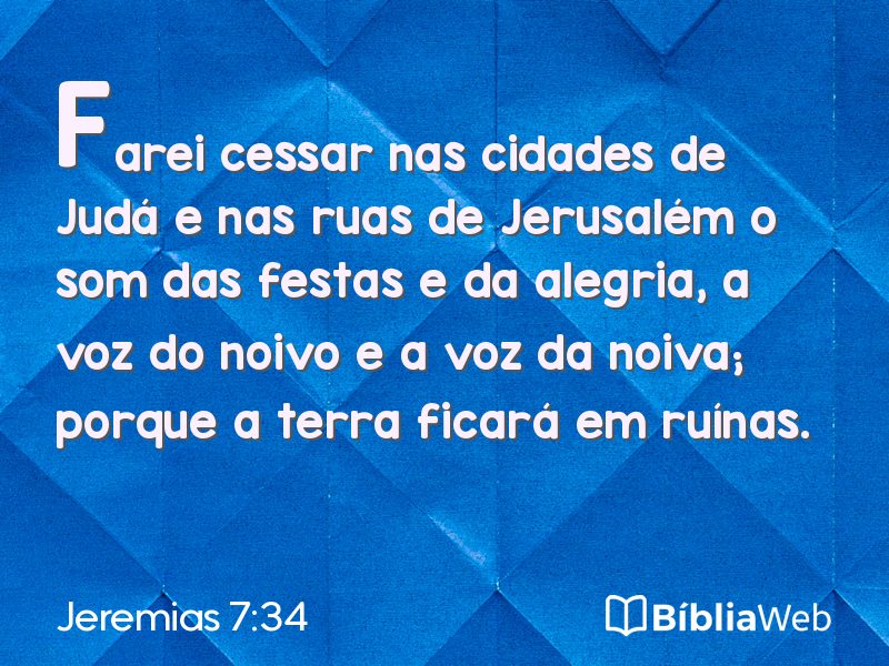 Jeremias 7:34 em imagem para compartilhar