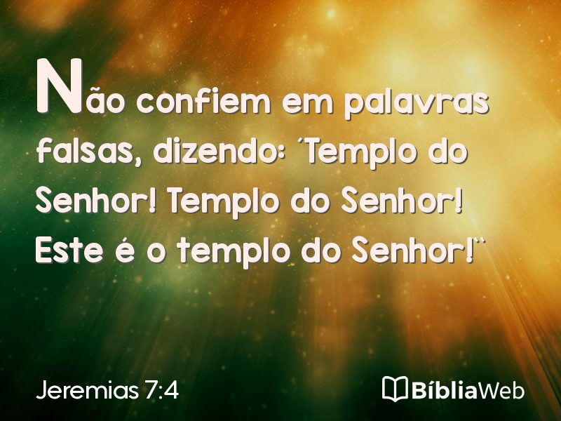 Jeremias 7:4 em imagem para compartilhar