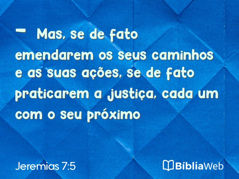 Jeremias 7:5 em imagem para compartilhar