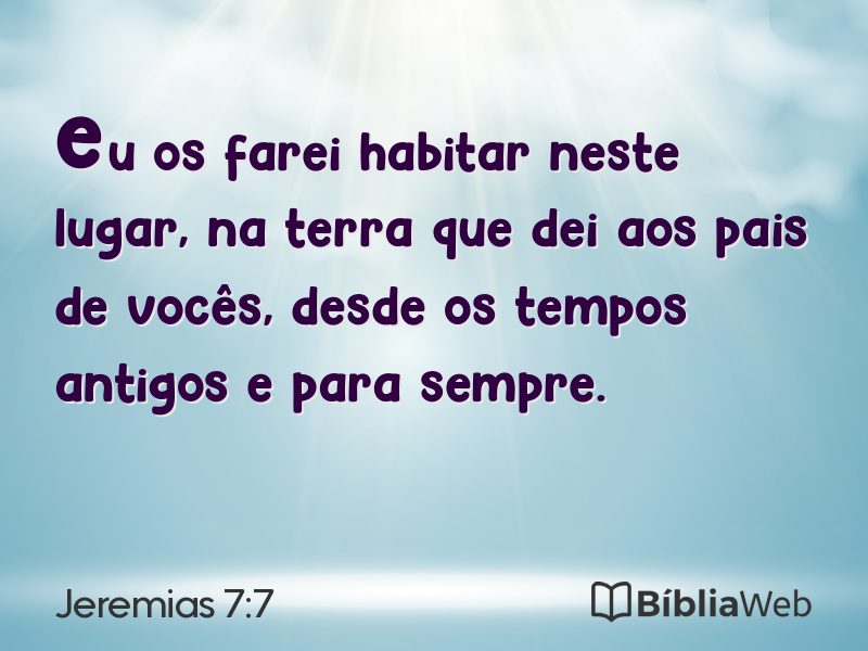 Jeremias 7:7 em imagem para compartilhar