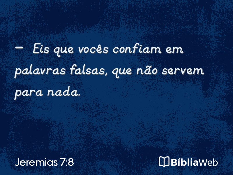Jeremias 7:8 em imagem para compartilhar