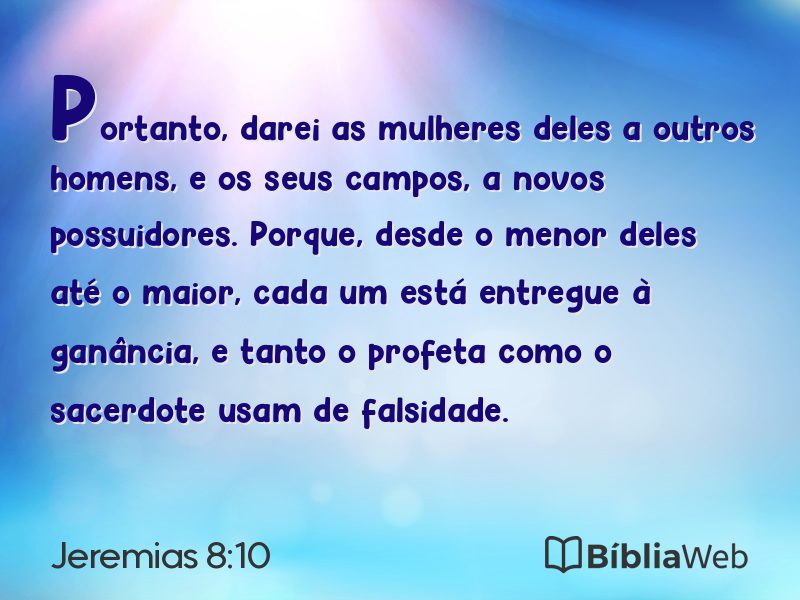 Jeremias 8:10 em imagem para compartilhar