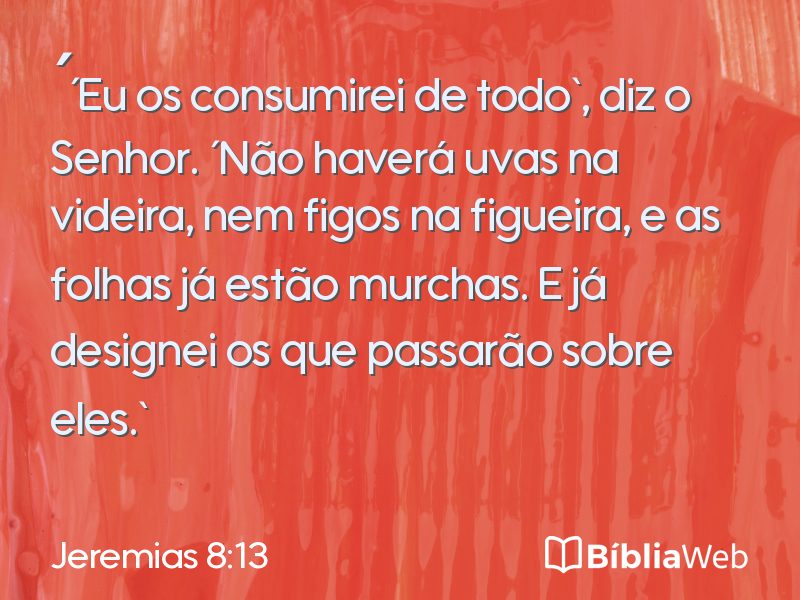 Jeremias 8:13 em imagem para compartilhar