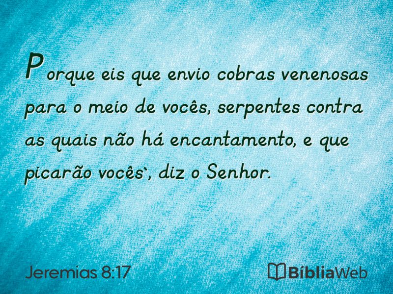 Jeremias 8:17 em imagem para compartilhar