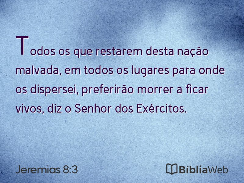 Jeremias 8:3 em imagem para compartilhar