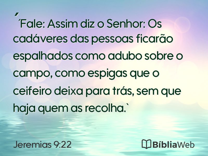 Jeremias 9:22 em imagem para compartilhar