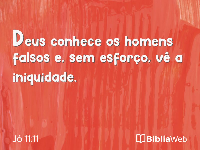 Jó 11:11 em imagem para compartilhar