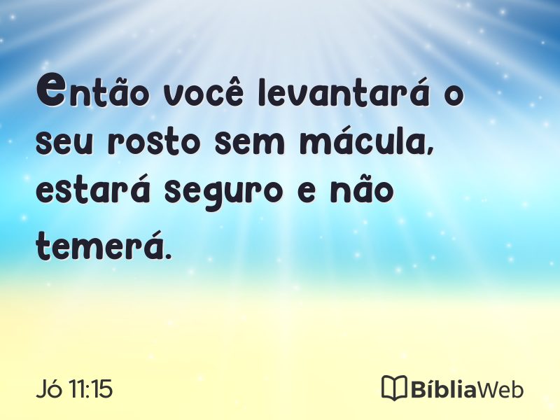 Jó 11:15 em imagem para compartilhar