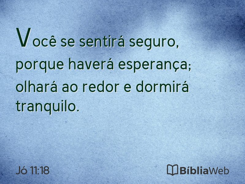 Jó 11:18 em imagem para compartilhar