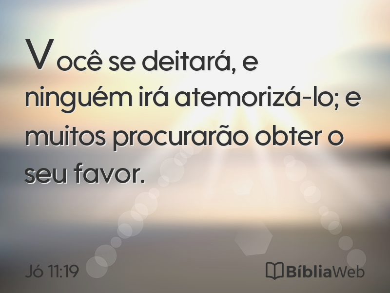 Jó 11:19 em imagem para compartilhar