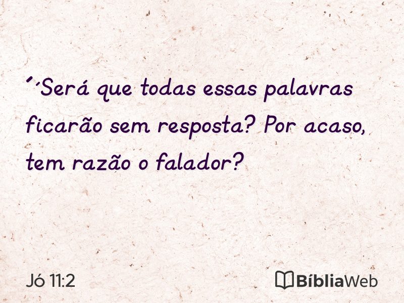 Jó 11:2 em imagem para compartilhar