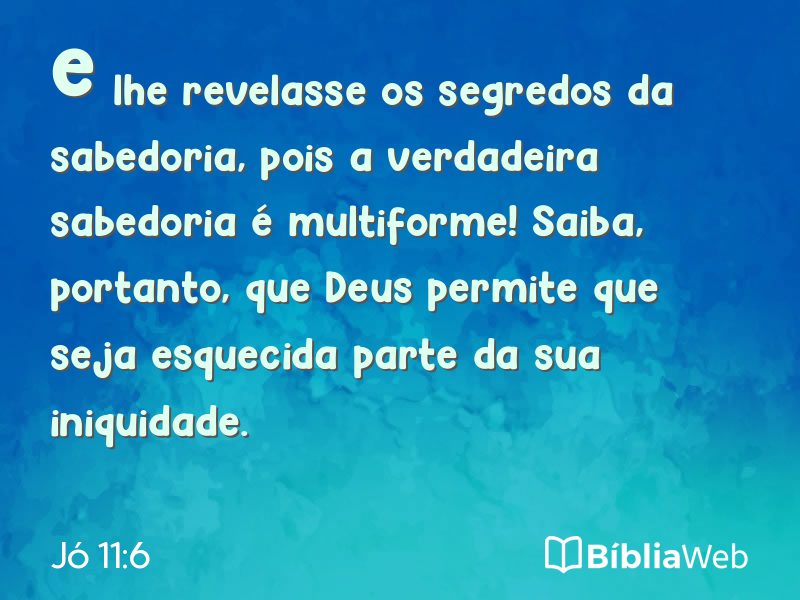 Jó 11:6 em imagem para compartilhar