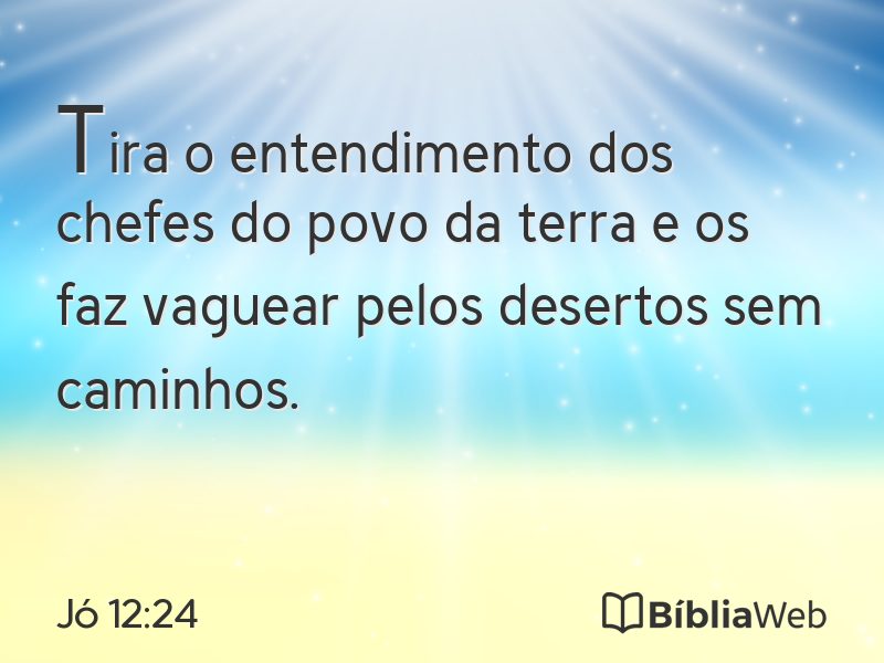 Jó 12:24 em imagem para compartilhar