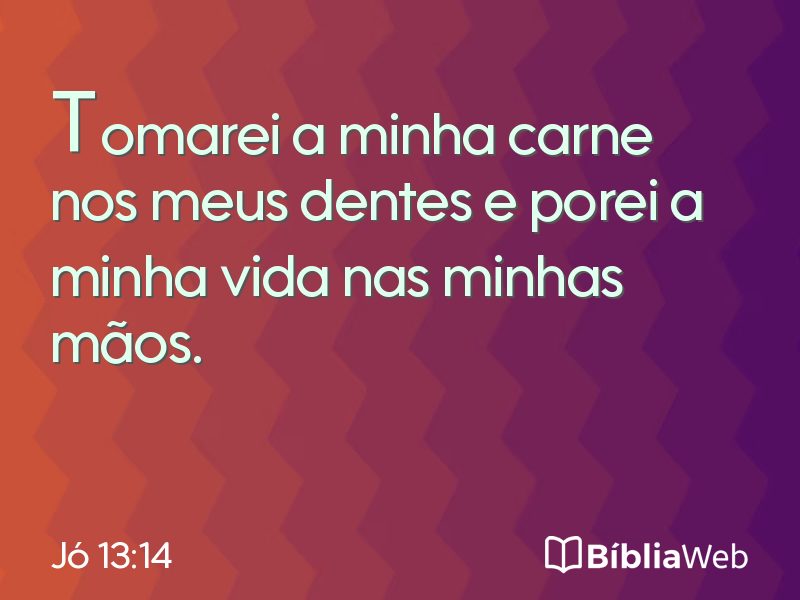 Jó 13:14 em imagem para compartilhar