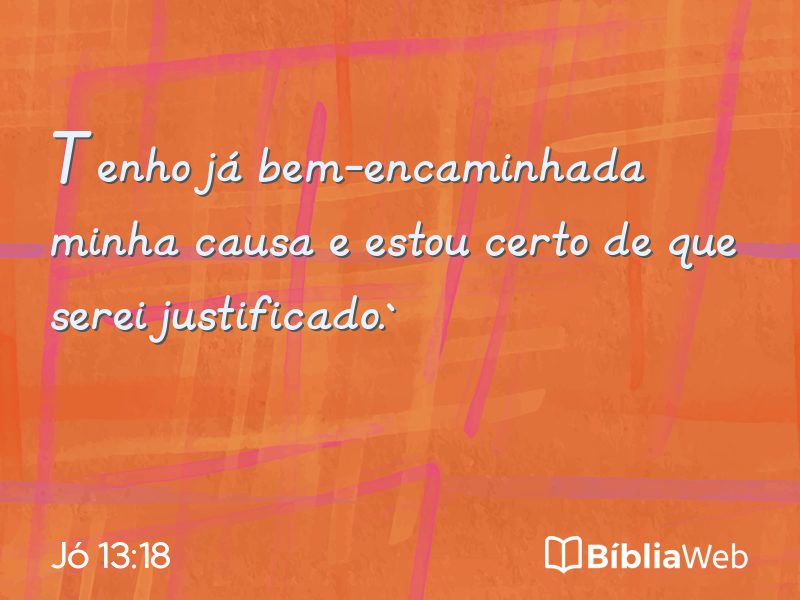 Jó 13:18 em imagem para compartilhar