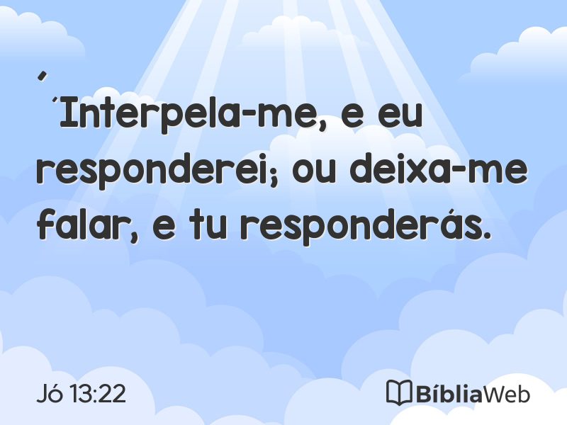 Jó 13:22 em imagem para compartilhar