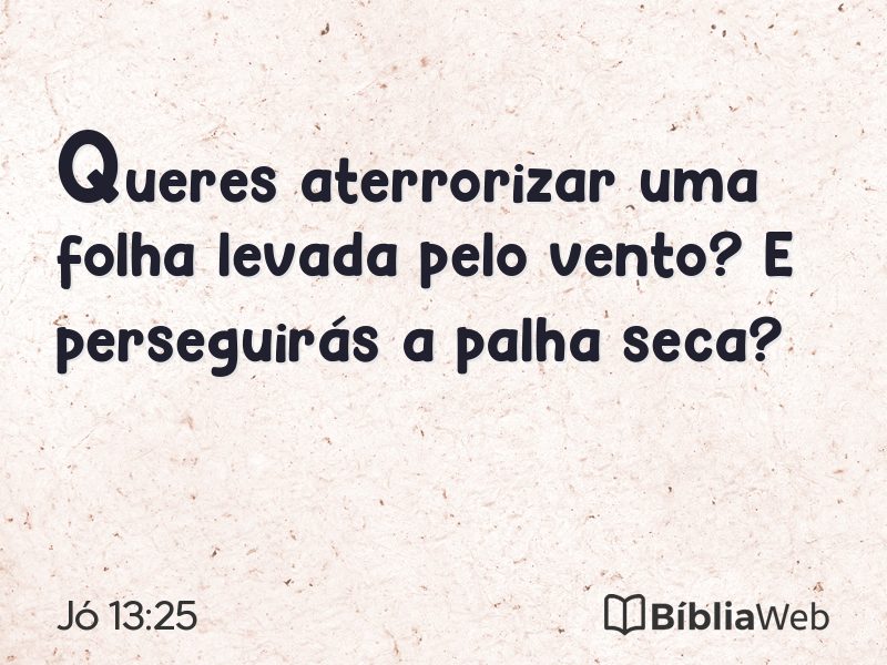 Jó 13:25 em imagem para compartilhar