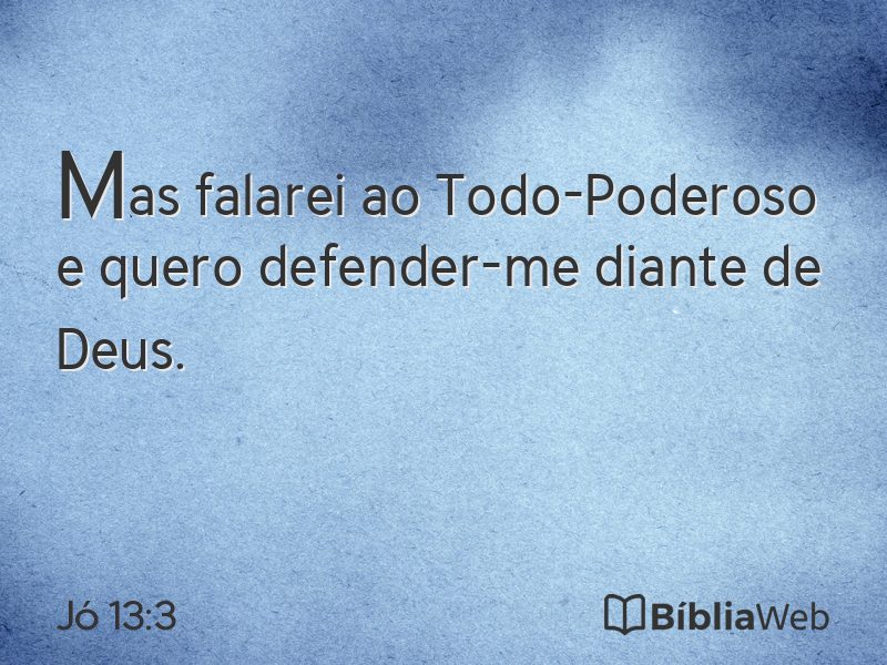Jó 13:3 em imagem para compartilhar