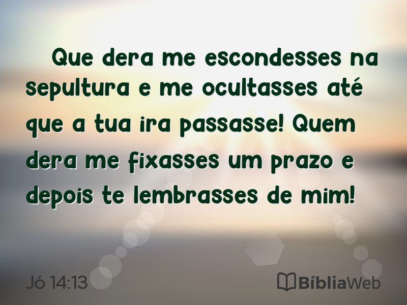 Jó 14:13 em imagem para compartilhar
