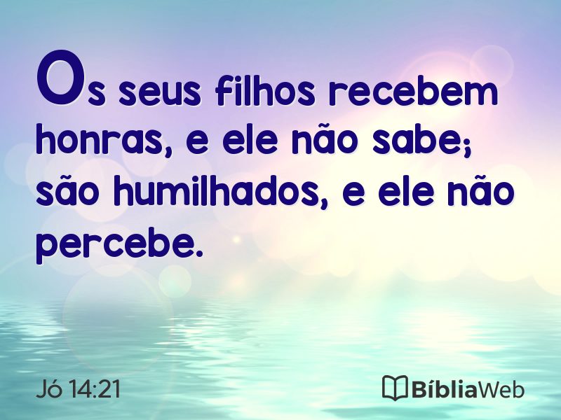 Jó 14:21 em imagem para compartilhar