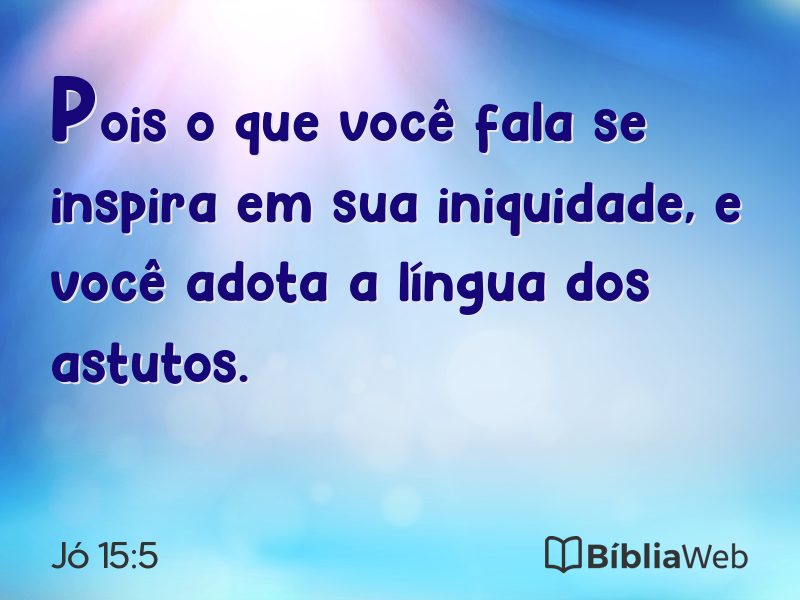 Jó 15:5 em imagem para compartilhar