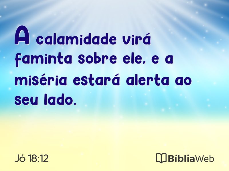 Jó 18:12 em imagem para compartilhar