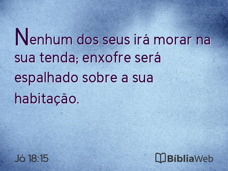 Jó 18:15 em imagem para compartilhar