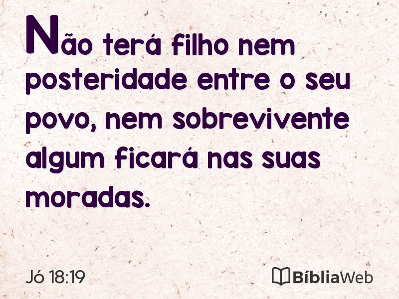 Jó 18:19 em imagem para compartilhar