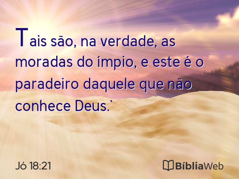 Jó 18:21 em imagem para compartilhar