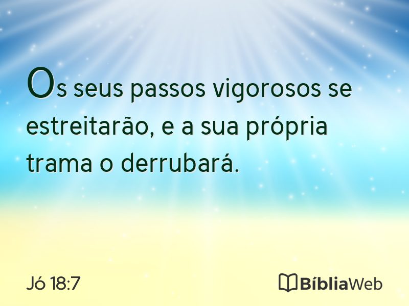 Jó 18:7 em imagem para compartilhar