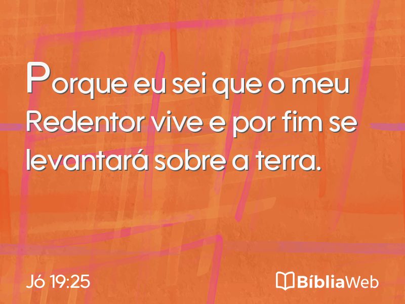 Jó 19:25 em imagem para compartilhar