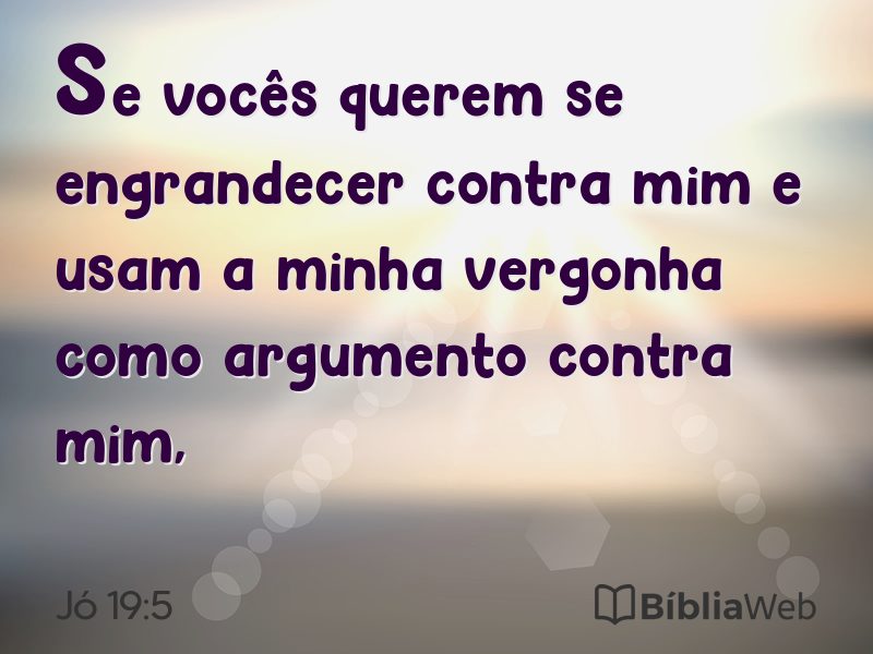Jó 19:5 em imagem para compartilhar