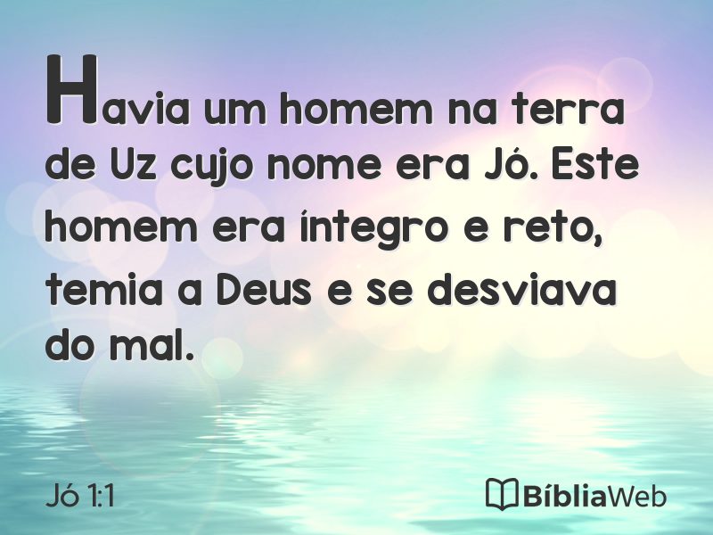 Jó 1:1 em imagem para compartilhar