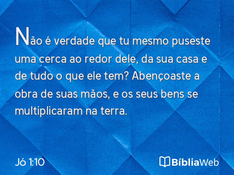 Jó 1:10 em imagem para compartilhar