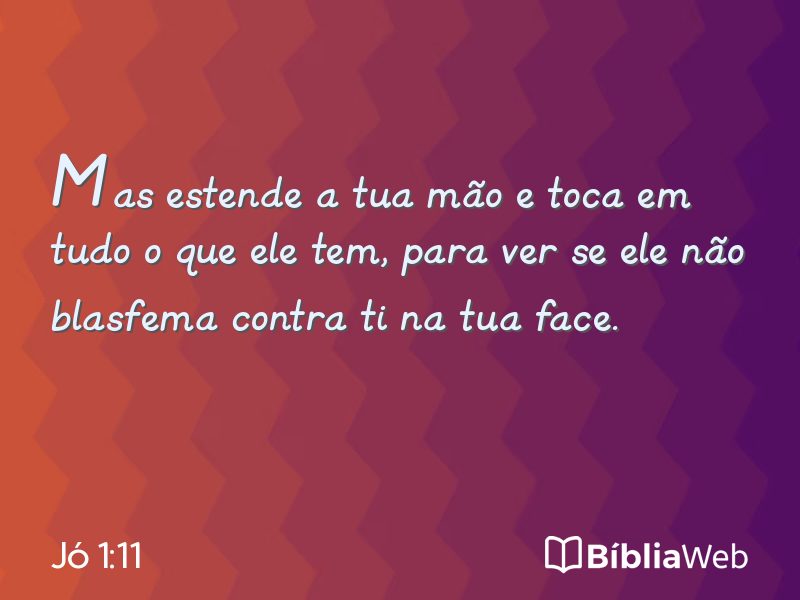 Jó 1:11 em imagem para compartilhar
