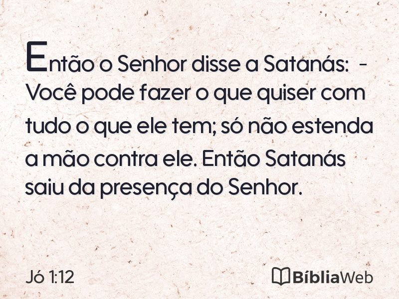 Jó 1:12 em imagem para compartilhar