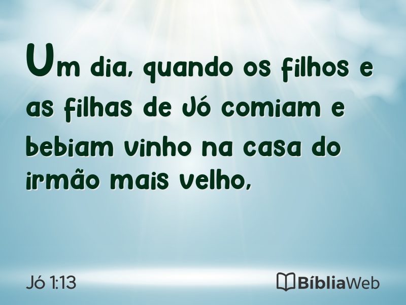 Jó 1:13 em imagem para compartilhar