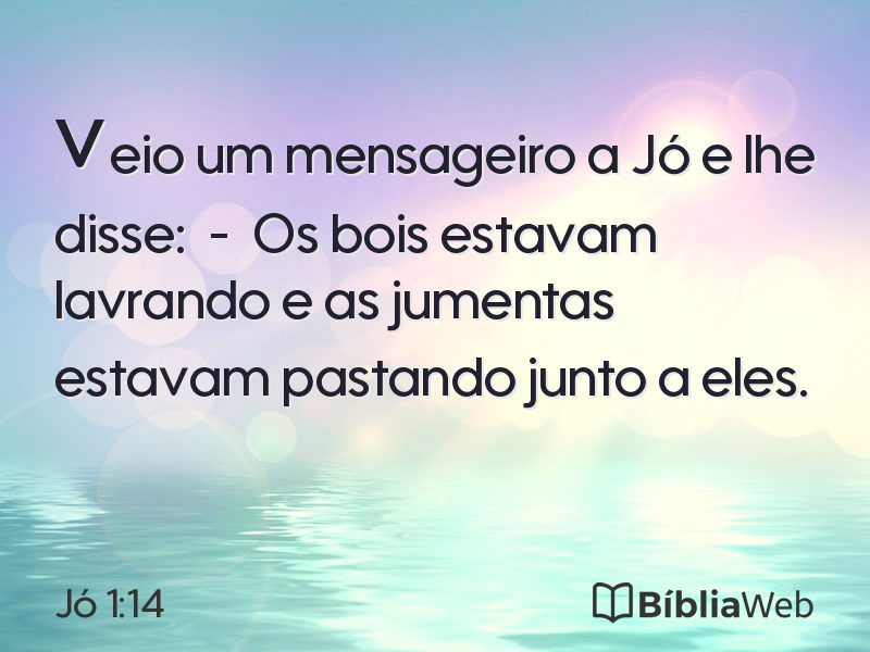 Jó 1:14 em imagem para compartilhar