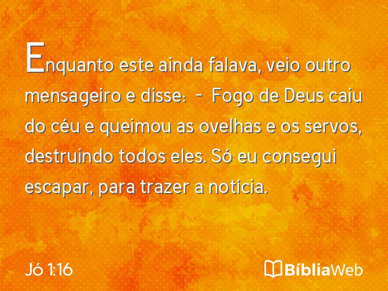 Jó 1:16 em imagem para compartilhar