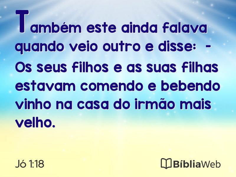 Jó 1:18 em imagem para compartilhar