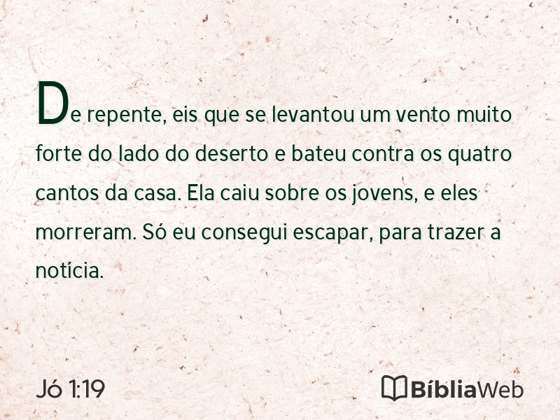 Jó 1:19 em imagem para compartilhar