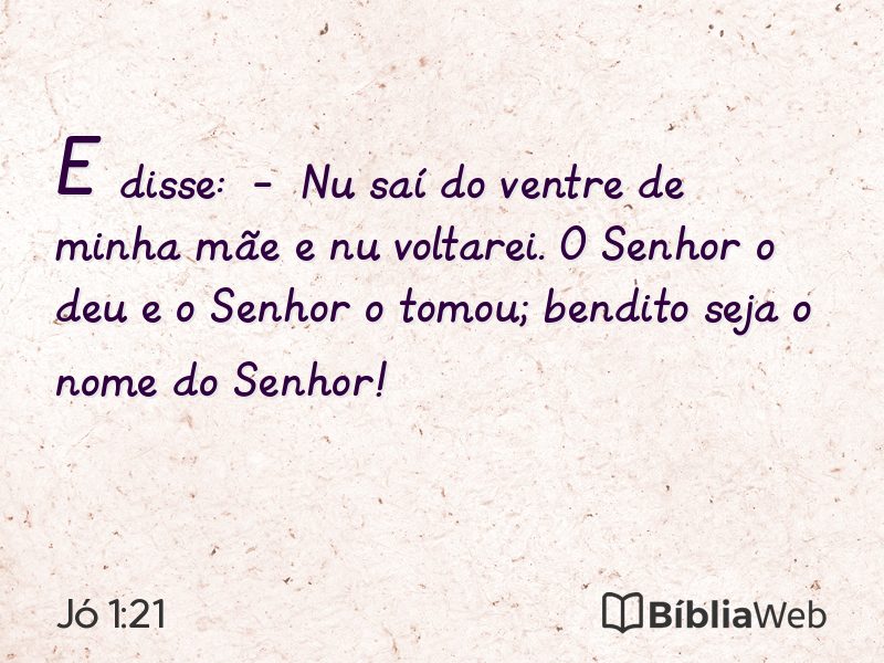 Jó 1:21 em imagem para compartilhar