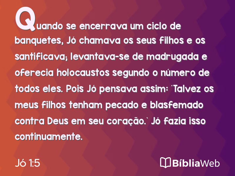 Jó 1:5 em imagem para compartilhar