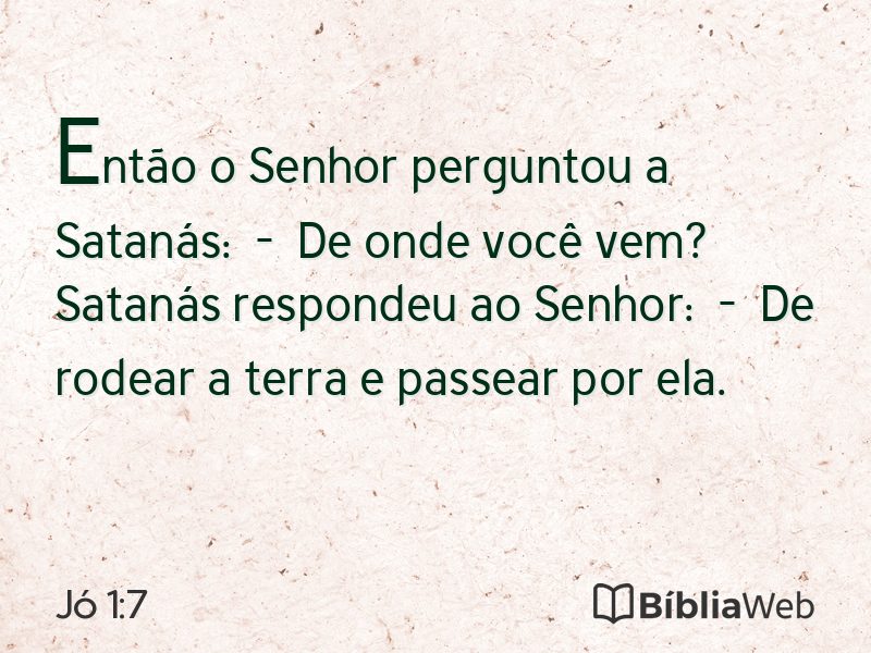 Jó 1:7 em imagem para compartilhar