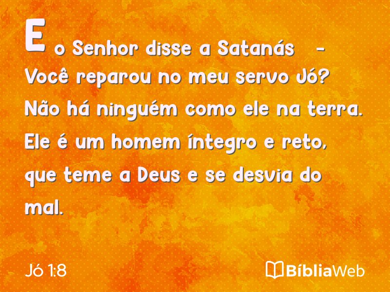 Jó 1:8 em imagem para compartilhar