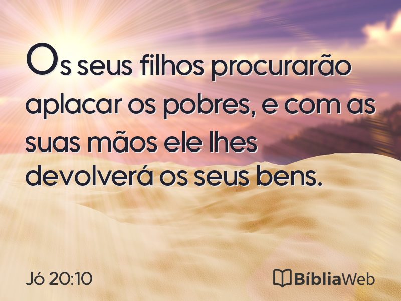 Jó 20:10 em imagem para compartilhar