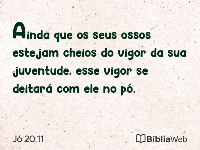 Jó 20:11 em imagem para compartilhar
