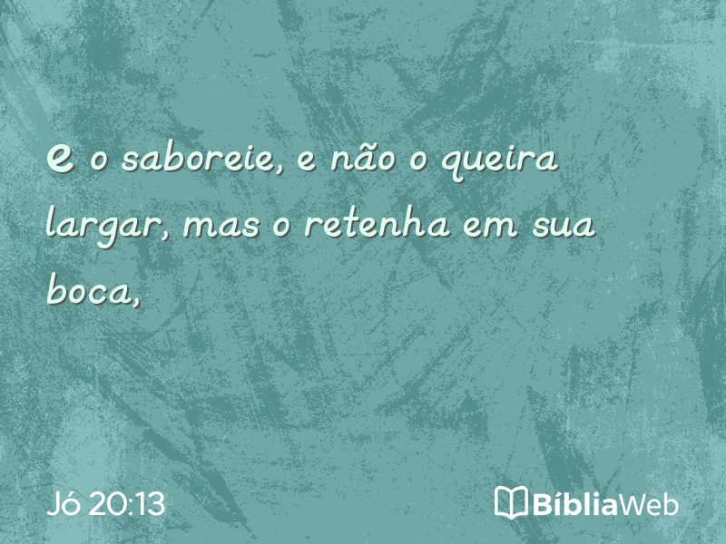 Jó 20:13 em imagem para compartilhar