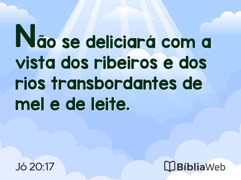 Jó 20:17 em imagem para compartilhar