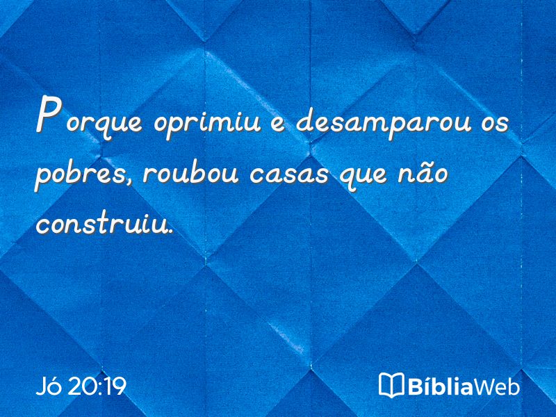 Jó 20:19 em imagem para compartilhar